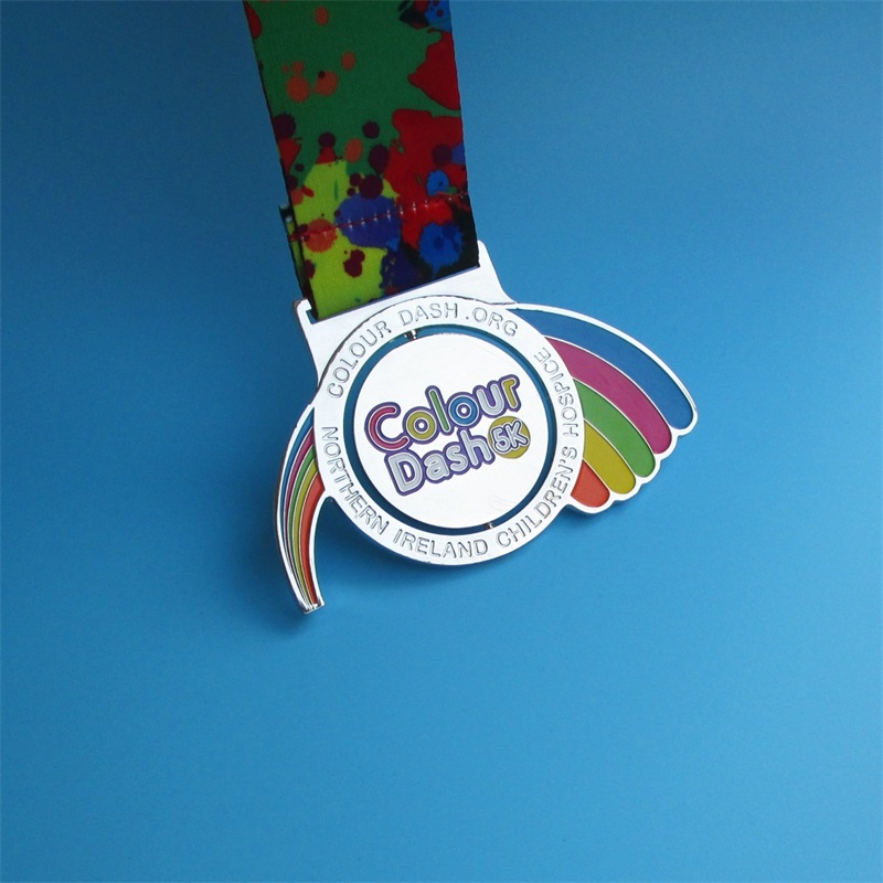 Medalla de relleno de color plateado plateado brillante chapado
