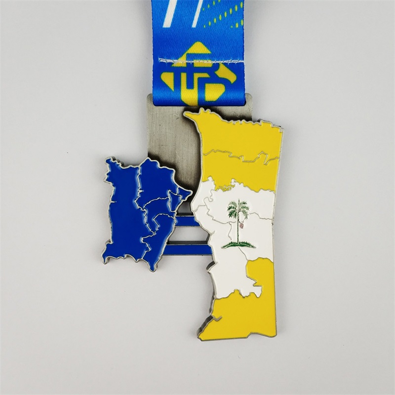 Medallones Medalla barata 3D Gold Plate Copper Medal Medal National City Maps Medals
